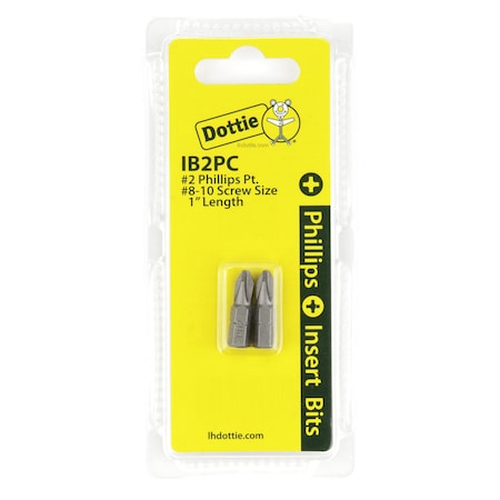Dottie L.H. Dottie No 2 x 1'' Phillips Insert Bit (Carded) IB2PC